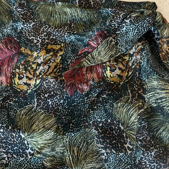 The Avenue 100% Silk Faux Wrap Leopard Print Skirt Size 18 - Picture 5 of 7